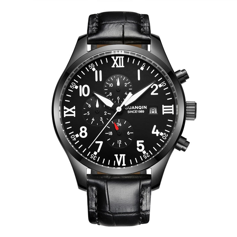 GUANQIN Mechanical Watch Men Black Luxury Brand Watch Sport Waterproof Luminou Automatic Watch 2023 Chinese Wrist Watch