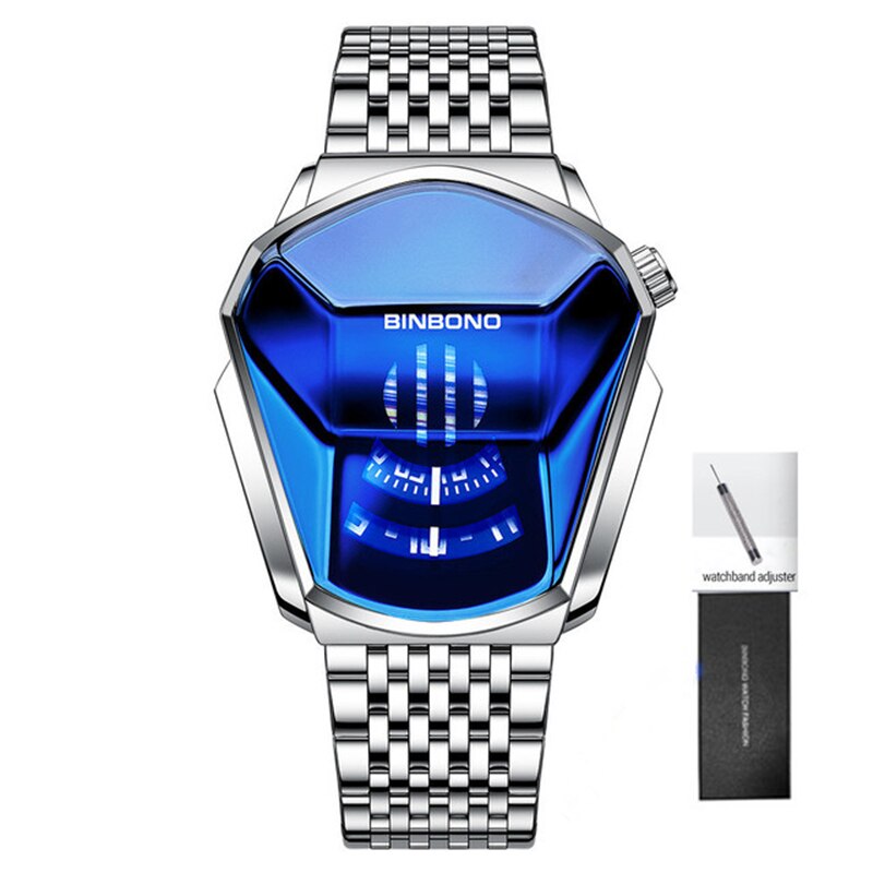 2023 BINBOND Fashion Men's Watch, Large watch style, motorcycle concept, business Style, Waterproof watch,black technology watch