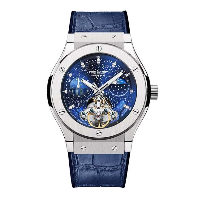 PINDU 2023 luxury men's watch brand original watch automatic men's watch skeleton fashion mechanical watch Relogio Masculino+Box