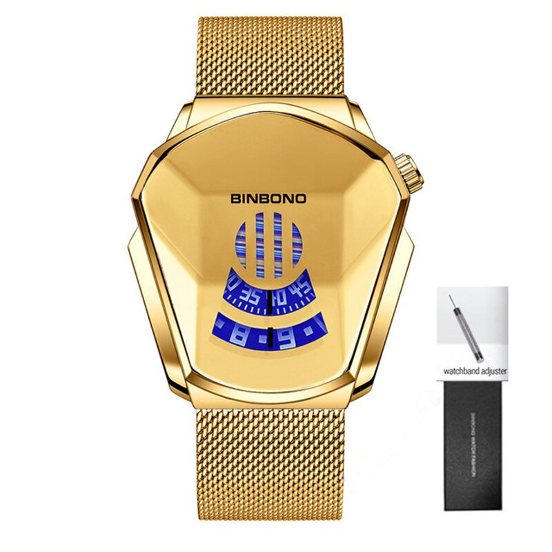 2023 BINBOND Fashion Men's Watch, Large watch style, motorcycle concept, business Style, Waterproof watch,black technology watch
