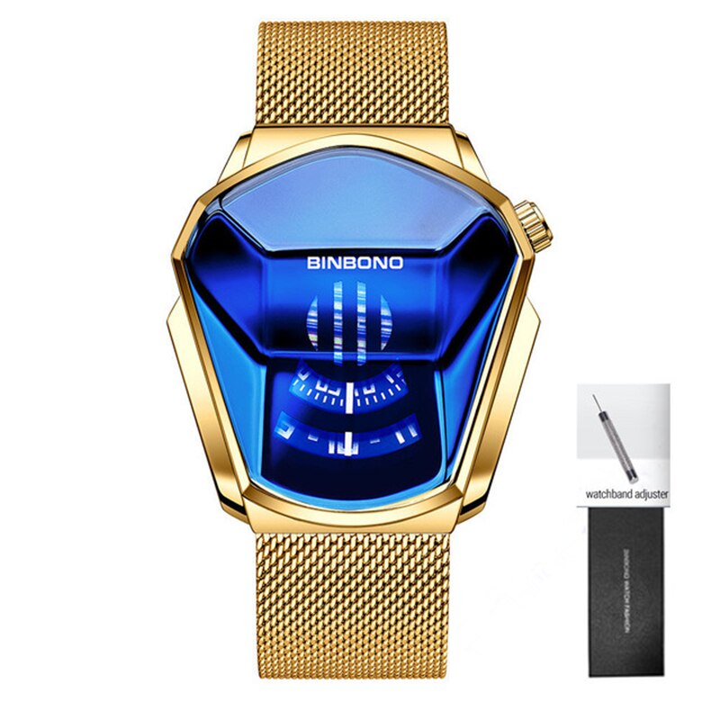 2023 BINBOND Fashion Men's Watch, Large watch style, motorcycle concept, business Style, Waterproof watch,black technology watch