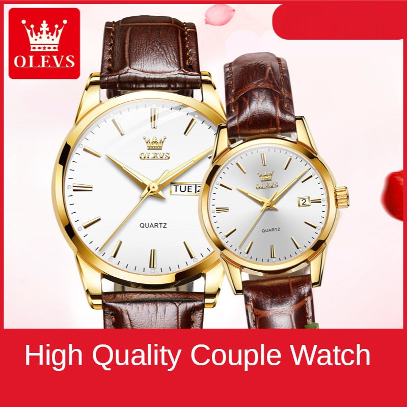 Watch dual calendar waterproof couple watch female watch