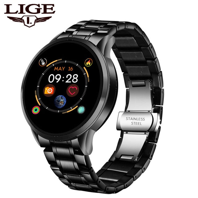 LIGE Luxury Smart Watch Women Waterproof Sports Fitness Tracker For Android ios Reloj inteligente Ceramic Strap smart watch Men - THEFASHIONBRANDS