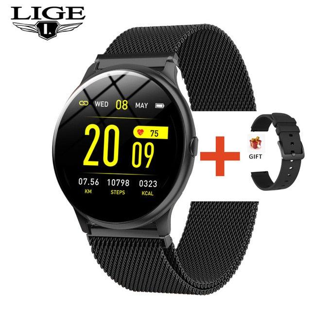 LIGE Fashion Smart Watch Ladies Heart Rate Blood Pressure Multifunctional Sport Watch Men Woman Waterproof Smartwatch Women. - THEFASHIONBRANDS