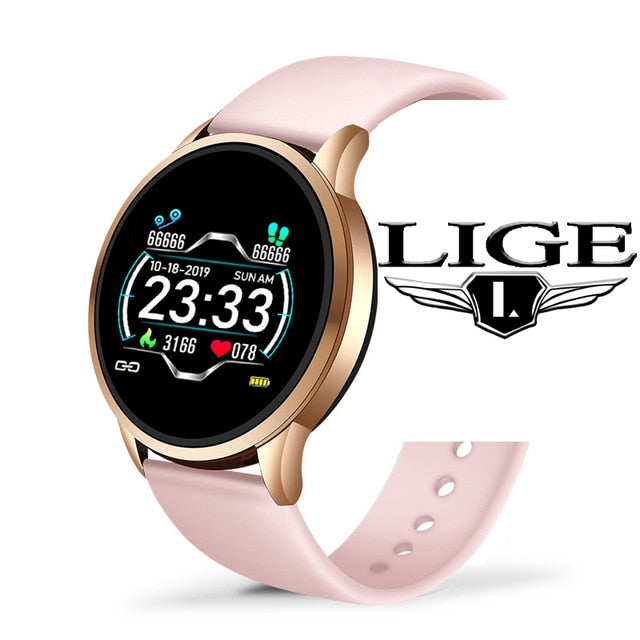 LIGE New Smart Watch Men Heart Rate Blood Pressure Information Reminder Sport Waterproof Smart Watch for Android IOS Phone. - THEFASHIONBRANDS