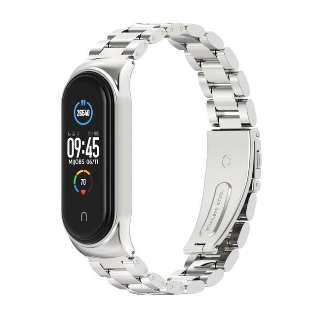For Mi Band 5 Strap NFC Metal Stainless Steel For Xiaomi Mi Band 4 3 Strap Global Version Compatible Bracelet Miband Wristband - THEFASHIONBRANDS