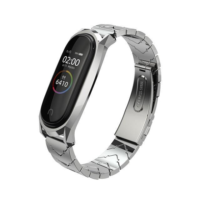 For Mi Band 5 Strap NFC Metal Stainless Steel For Xiaomi Mi Band 4 3 Strap Global Version Compatible Bracelet Miband Wristband - THEFASHIONBRANDS
