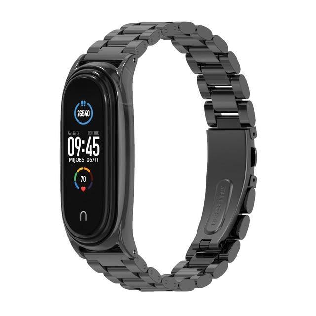 For Mi Band 5 Strap NFC Metal Stainless Steel For Xiaomi Mi Band 4 3 Strap Global Version Compatible Bracelet Miband Wristband - THEFASHIONBRANDS