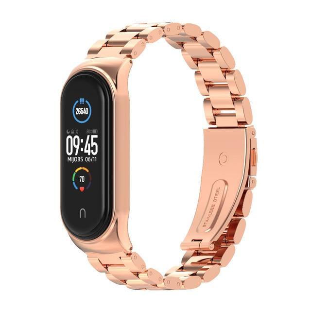For Mi Band 5 Strap NFC Metal Stainless Steel For Xiaomi Mi Band 4 3 Strap Global Version Compatible Bracelet Miband Wristband - THEFASHIONBRANDS