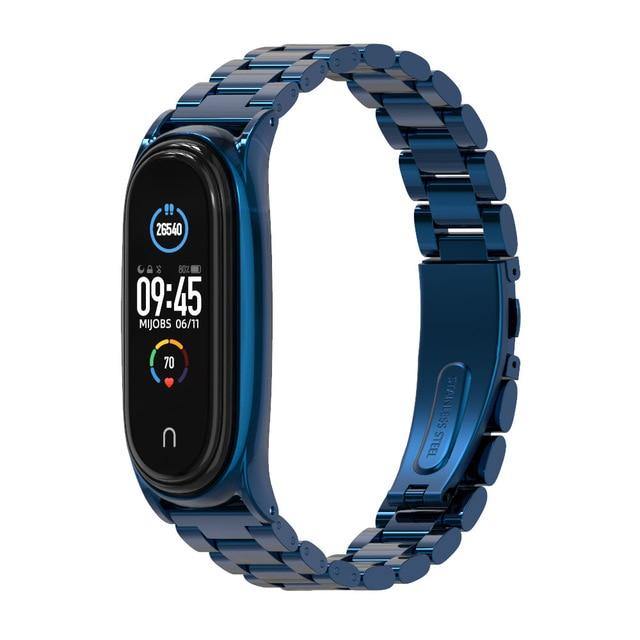 For Mi Band 5 Strap NFC Metal Stainless Steel For Xiaomi Mi Band 4 3 Strap Global Version Compatible Bracelet Miband Wristband - THEFASHIONBRANDS
