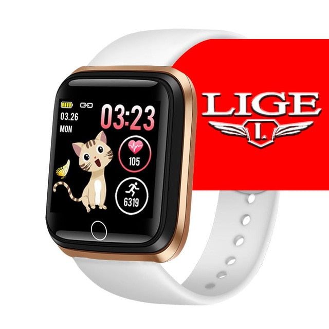 LIGE Smart Watch Women Sports Smart Bracelet IP67 Waterproof Watch Pedometer Heart Rate Monitor LED color screen for Android ios - THEFASHIONBRANDS