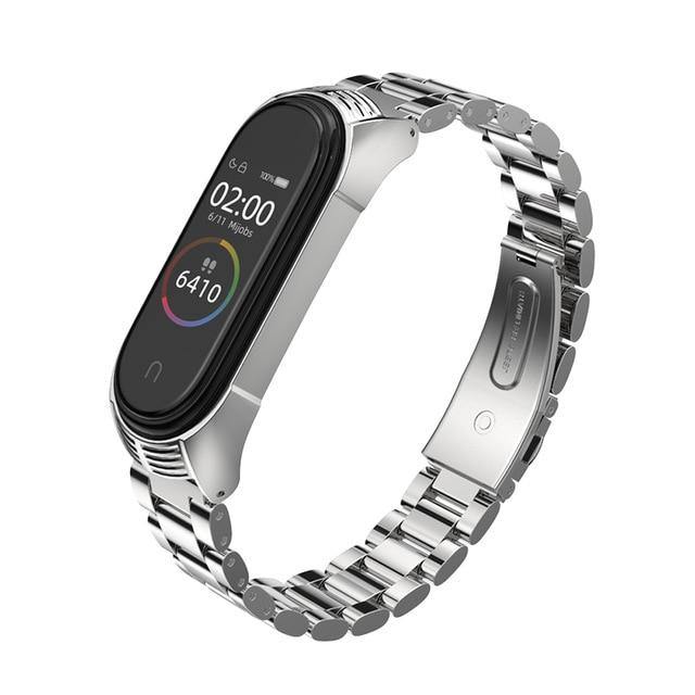 For Mi Band 5 Strap NFC Metal Stainless Steel For Xiaomi Mi Band 4 3 Strap Global Version Compatible Bracelet Miband Wristband - THEFASHIONBRANDS