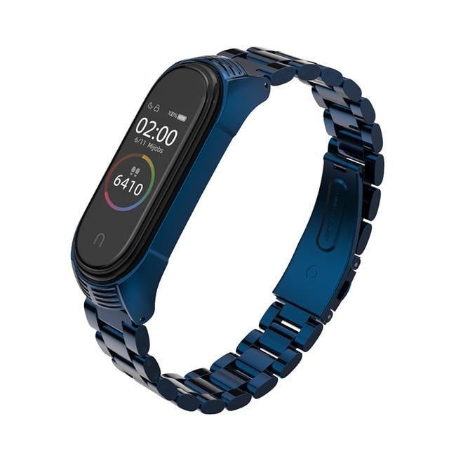 For Mi Band 5 Strap NFC Metal Stainless Steel For Xiaomi Mi Band 4 3 Strap Global Version Compatible Bracelet Miband Wristband - THEFASHIONBRANDS