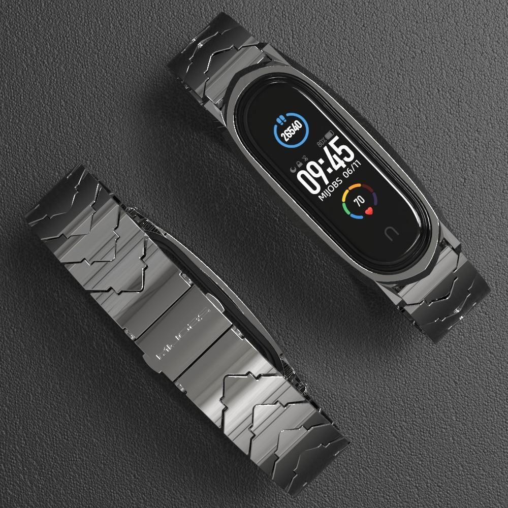 For Mi Band 5 Strap For Xiaomi Band 4 3 NFC Strap Bracelet Metal Stainless Steel Global Version Compatible Wristbands Correa - THEFASHIONBRANDS