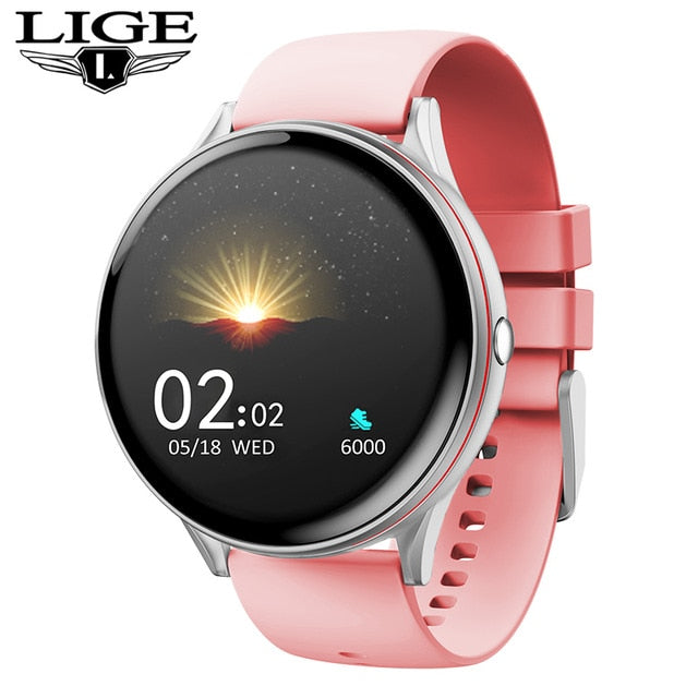 LIGE Full Touch Screen Smart Watch Women Multifunctional Sport Heart Rate Blood Pressure IP68 Waterproof Smartwatch+Box - THEFASHIONBRANDS