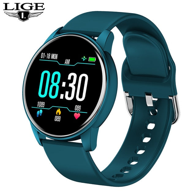LIGE Full Touch Screen Smart Watch Women Multifunctional Sport Heart Rate Blood Pressure IP68 Waterproof Smartwatch+Box - THEFASHIONBRANDS