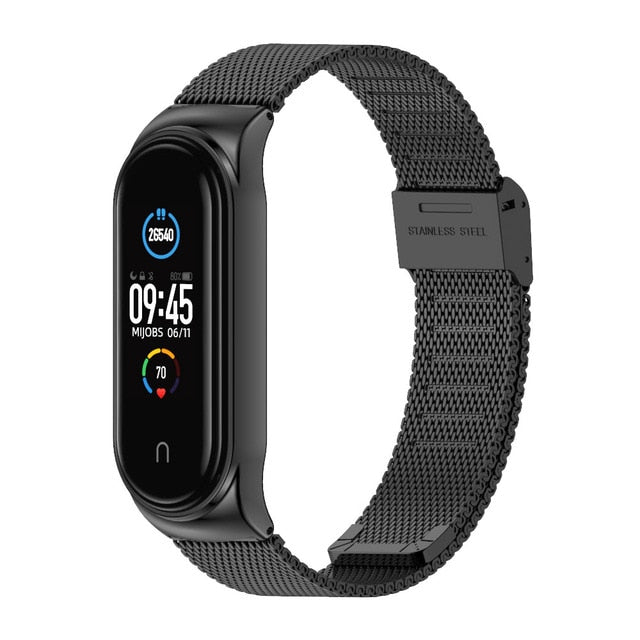 Mi Band 5 Strap For Xiaomi Mi Band 4 Strap Metal Milanese Stainless Steel Compatible Bracelet Wrist Pulseira Mi band 3 Correa - THEFASHIONBRANDS