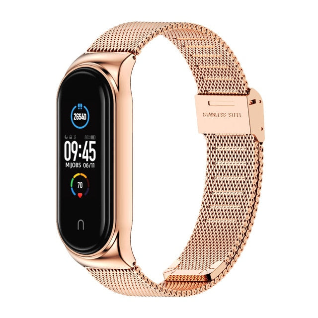 Mi Band 5 Strap For Xiaomi Mi Band 4 Strap Metal Milanese Stainless Steel Compatible Bracelet Wrist Pulseira Mi band 3 Correa - THEFASHIONBRANDS