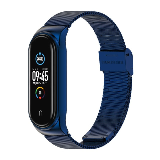 Mi Band 5 Strap For Xiaomi Mi Band 4 Strap Metal Milanese Stainless Steel Compatible Bracelet Wrist Pulseira Mi band 3 Correa - THEFASHIONBRANDS