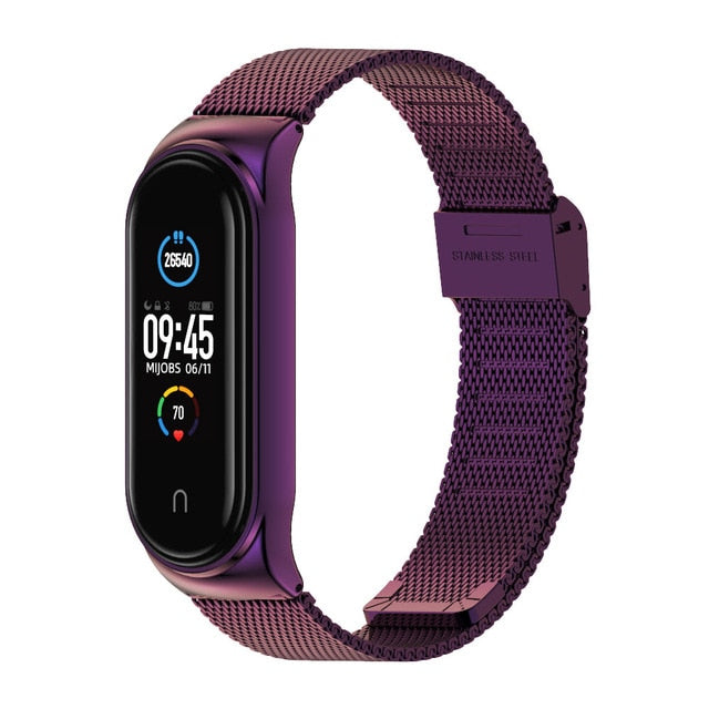 Mi Band 5 Strap For Xiaomi Mi Band 4 Strap Metal Milanese Stainless Steel Compatible Bracelet Wrist Pulseira Mi band 3 Correa - THEFASHIONBRANDS