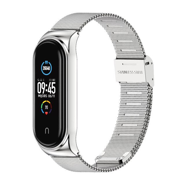 Mi Band 5 Strap For Xiaomi Mi Band 4 Strap Metal Milanese Stainless Steel Compatible Bracelet Wrist Pulseira Mi band 3 Correa - THEFASHIONBRANDS
