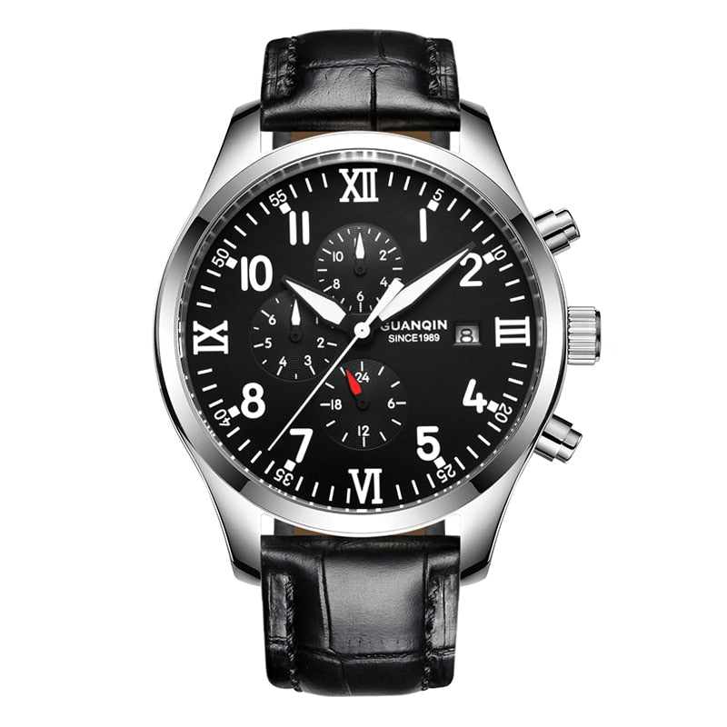 GUANQIN Mechanical Watch Men Black Luxury Brand Watch Sport Waterproof Luminou Automatic Watch 2023 Chinese Wrist Watch