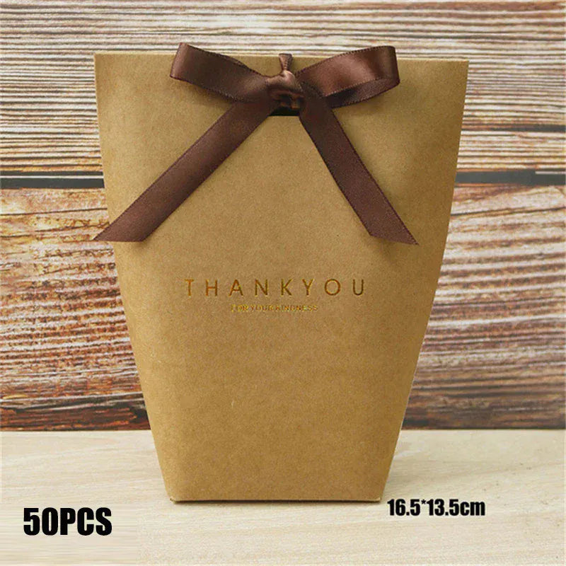 Black White Bronzing French Merci Paper Candy Bag