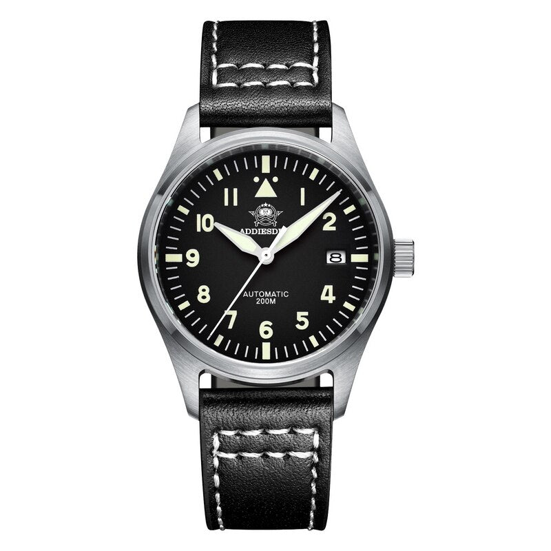 Addies Dive Pilot Watch Automatic Mechanical Diver Watch C3 Luminous divers watch Sapphire Crystal 200m dive watch men's watch