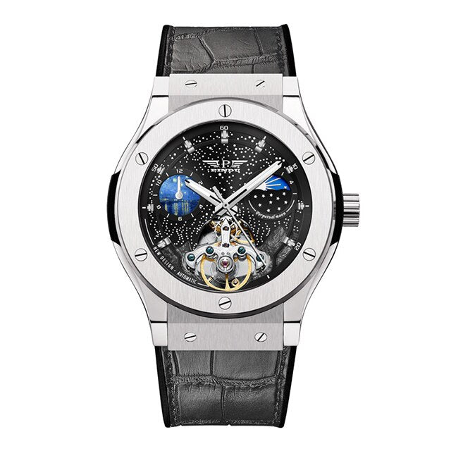 PINDU 2023 luxury men's watch brand original watch automatic men's watch skeleton fashion mechanical watch Relogio Masculino+Box