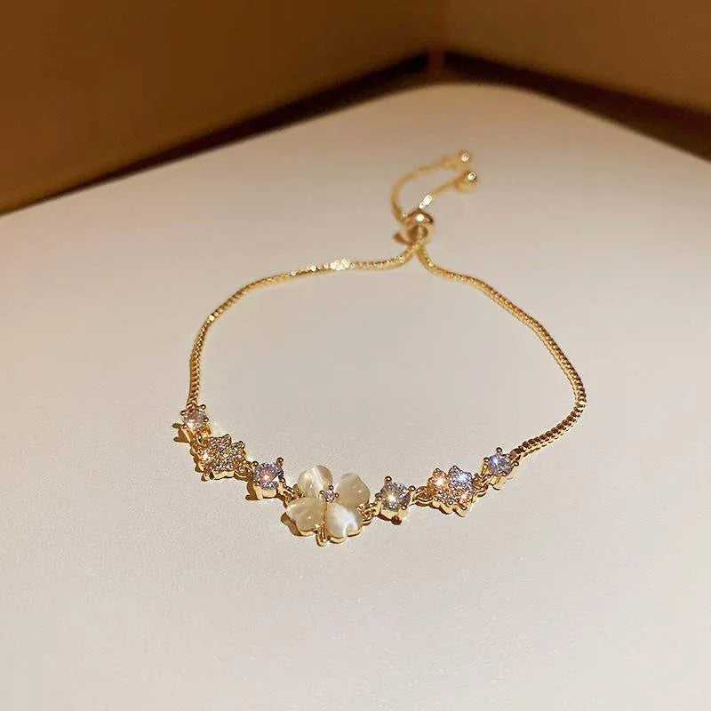 New Luxury Gold Zircon Bracelet for Women Elegant