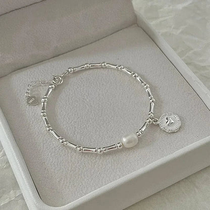 Sterling Silver Bracelet Partial Pearls Knots Bracelets