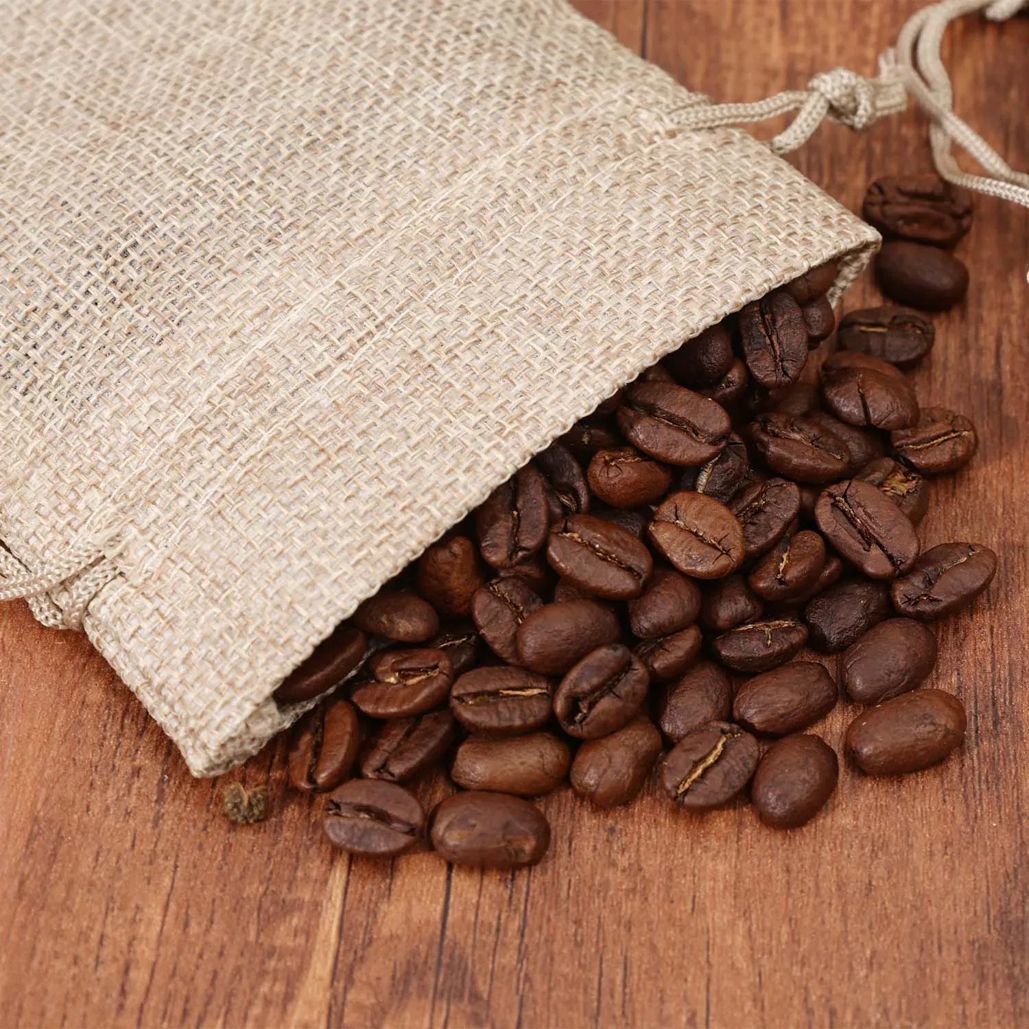 Drawstring Burlap Gift Bags Coffee Bean Linen Bag - TIMECRAFT