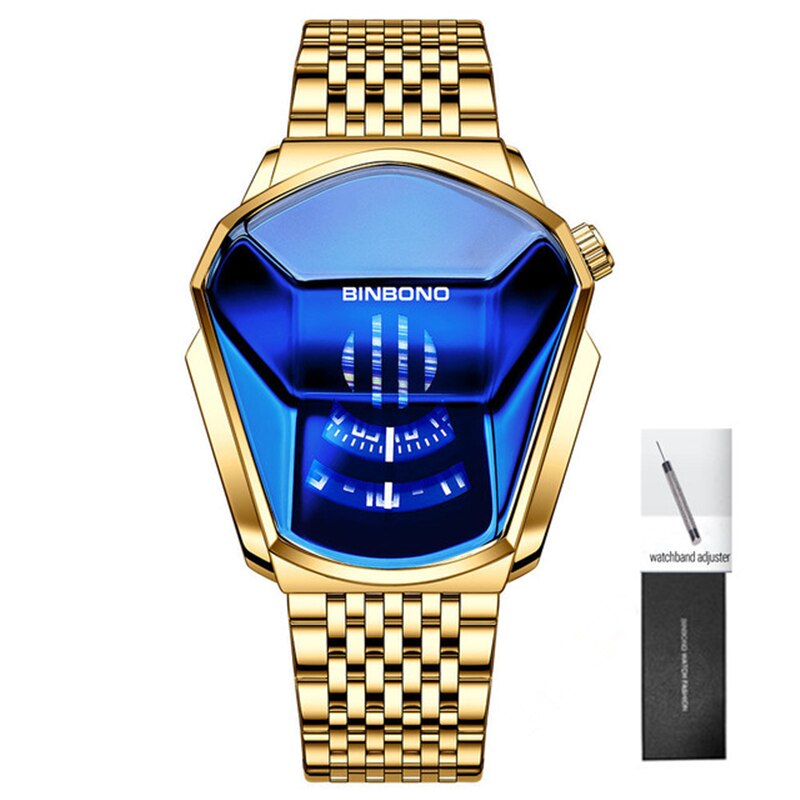 2023 BINBOND Fashion Men's Watch, Large watch style, motorcycle concept, business Style, Waterproof watch,black technology watch