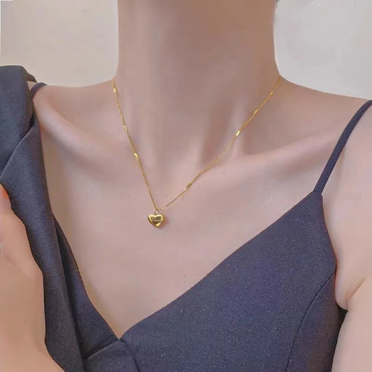 Cross-border Couple Cavicle Chain Geometric Heart