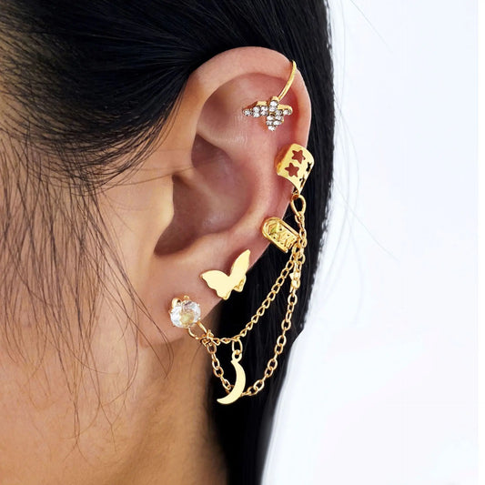 Silver Plated Metal Butterfly Ear Clips Without Piercing - TIMECRAFT