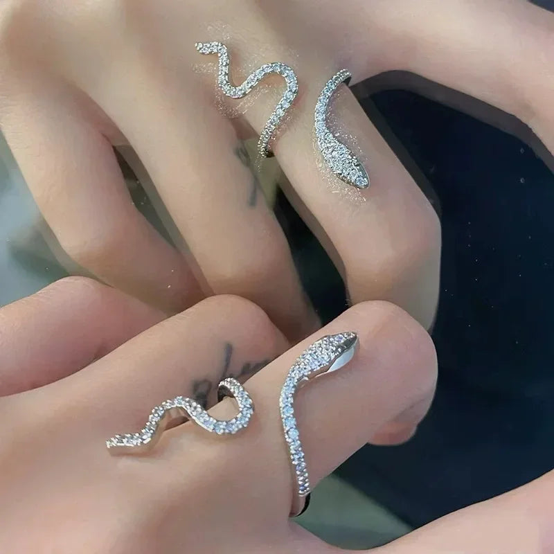 Women Gothic Open Snake Ring Adjustable Animal Ring