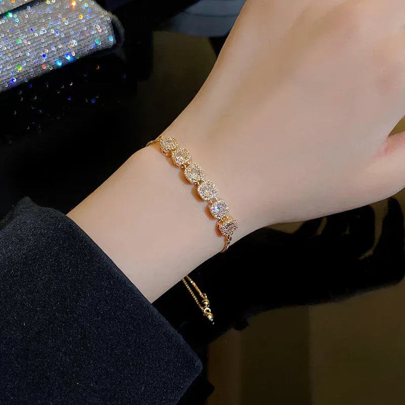 New Luxury Gold Zircon Bracelet for Women Elegant