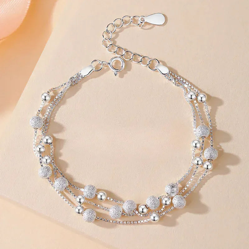 Sterling Silver Bracelet Partial Pearls Knots Bracelets