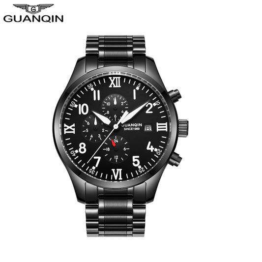 GUANQIN Mechanical Watch Men Black Luxury Brand Watch Sport Waterproof Luminou Automatic Watch 2023 Chinese Wrist Watch