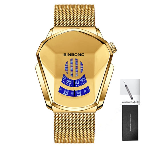 2023 BINBOND Fashion Men's Watch, Large watch style, motorcycle concept, business Style, Waterproof watch,black technology watch