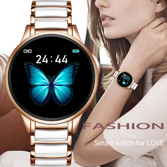 LIGE Luxury Smart Watch Women Waterproof Sports Fitness Tracker For Android ios Reloj inteligente Ceramic Strap smart watch Men - THEFASHIONBRANDS