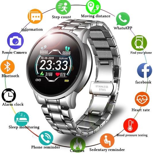 LIGE New Smart Watch Men Heart Rate Blood Pressure Information Reminder Sport Waterproof Smart Watch for Android IOS Phone. - THEFASHIONBRANDS