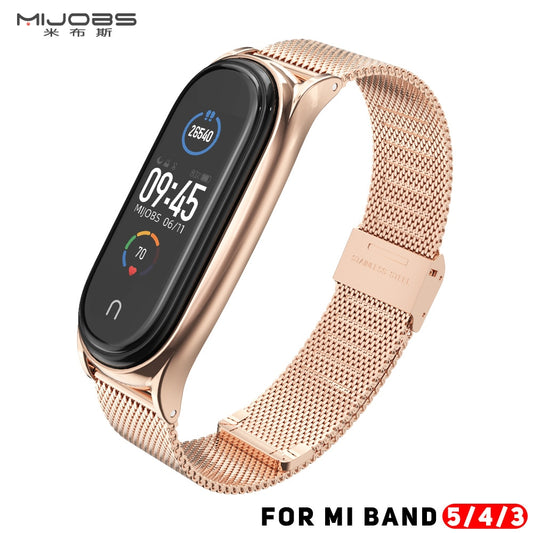 Mi Band 5 Strap For Xiaomi Mi Band 4 Strap Metal Milanese Stainless Steel  Compatible Bracelet Wrist Pulseira Mi band 3 Correa - THEFASHIONBRANDS