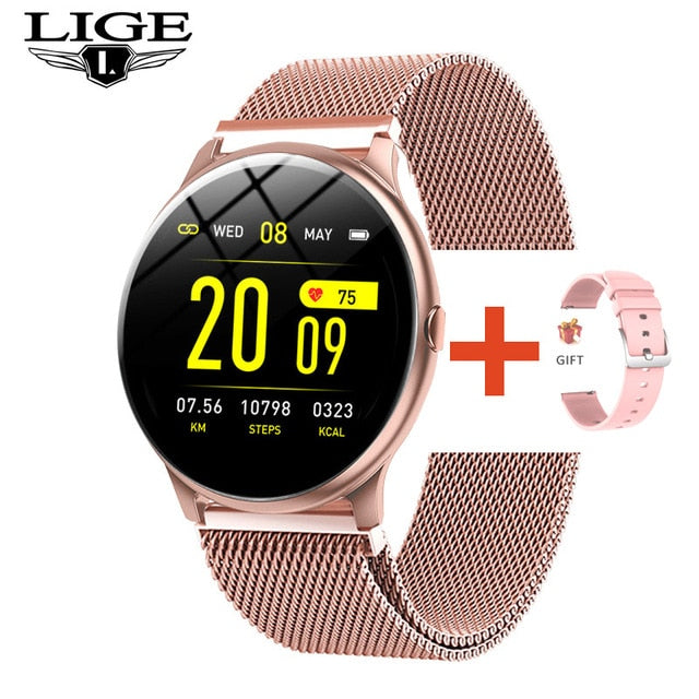 LIGE Fashion Smart Watch Ladies Heart Rate Blood Pressure Multifunctional Sport Watch Men Woman Waterproof Smartwatch Women. - THEFASHIONBRANDS