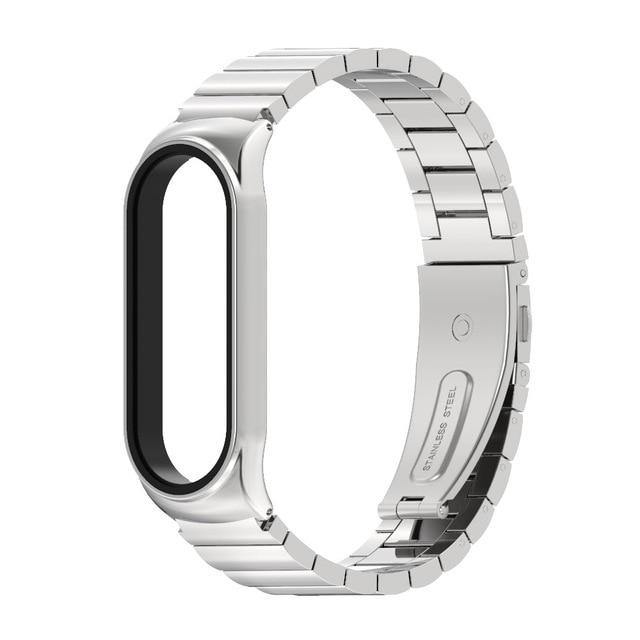 For Mi Band 5 Strap NFC Metal Stainless Steel For Xiaomi Mi Band 4 3 Strap Global Version Compatible Bracelet Miband Wristband - THEFASHIONBRANDS