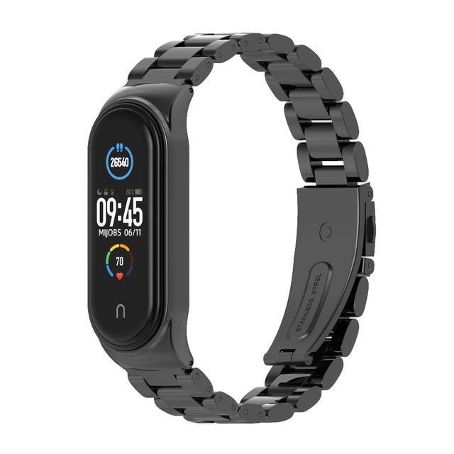 For Mi Band 5 Strap NFC Metal Stainless Steel For Xiaomi Mi Band 4 3 Strap Global Version Compatible Bracelet Miband Wristband - THEFASHIONBRANDS