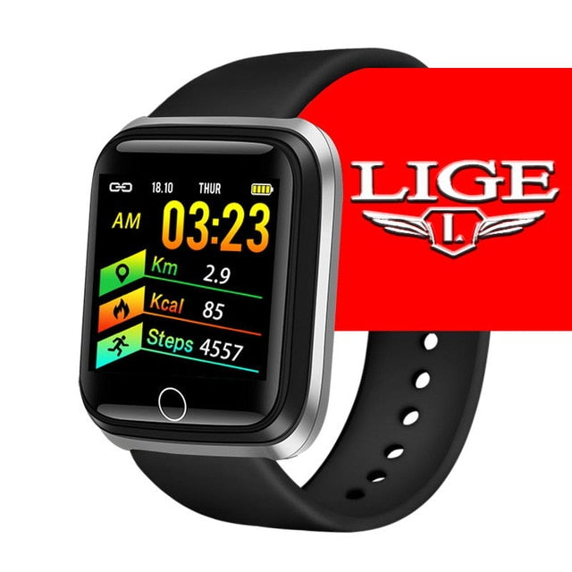 LIGE Smart Watch Women Sports Smart Bracelet IP67 Waterproof Watch Pedometer Heart Rate Monitor LED color screen for Android ios - THEFASHIONBRANDS