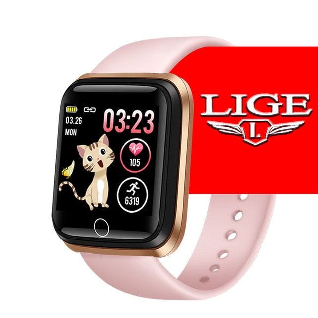LIGE Smart Watch Women Sports Smart Bracelet IP67 Waterproof Watch Pedometer Heart Rate Monitor LED color screen for Android ios - THEFASHIONBRANDS
