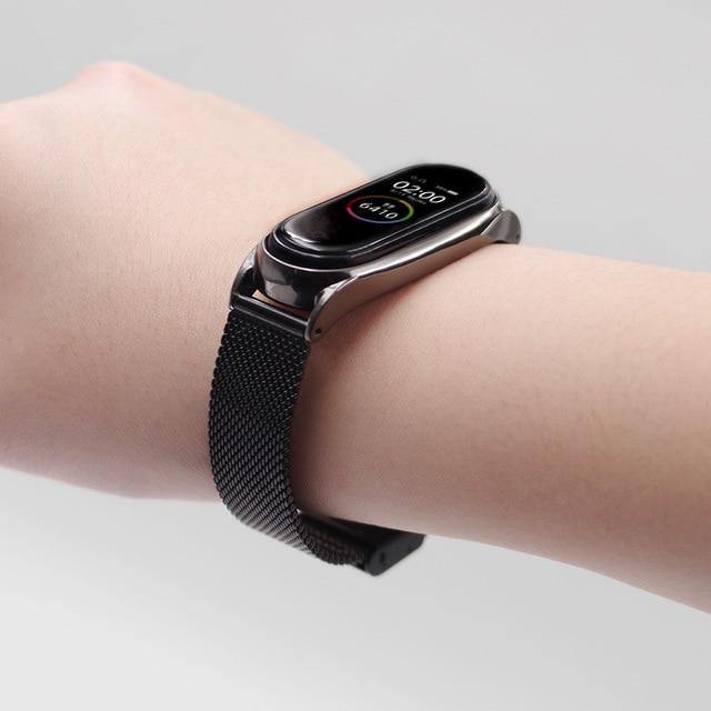For Mi Band 5 Strap NFC Metal Stainless Steel For Xiaomi Mi Band 4 3 Strap Global Version Compatible Bracelet Miband Wristband - THEFASHIONBRANDS