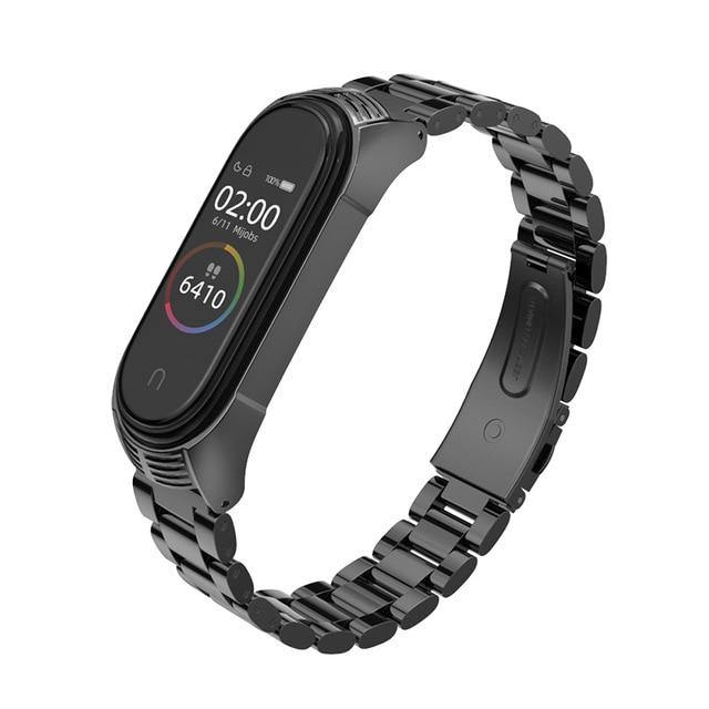 For Mi Band 5 Strap NFC Metal Stainless Steel For Xiaomi Mi Band 4 3 Strap Global Version Compatible Bracelet Miband Wristband - THEFASHIONBRANDS